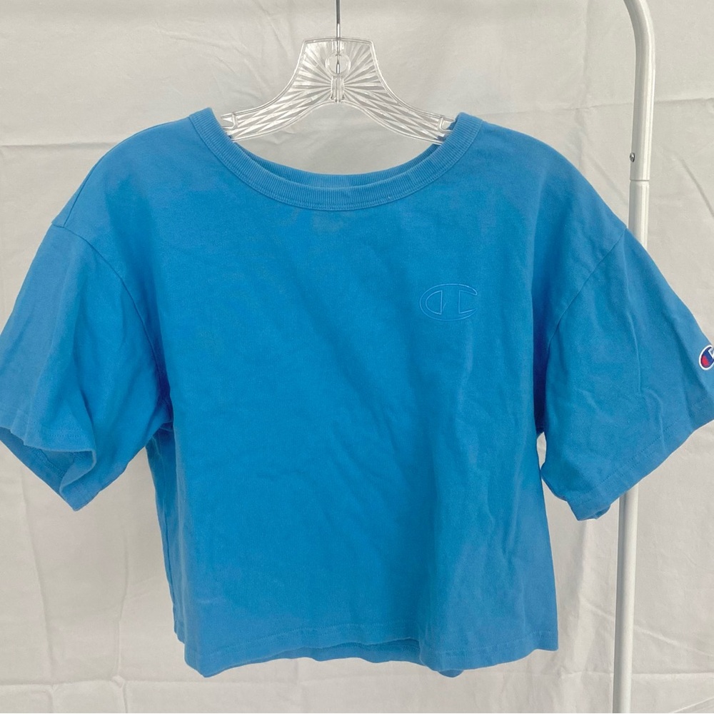 Champion Bright Blue Crop T- Shirt